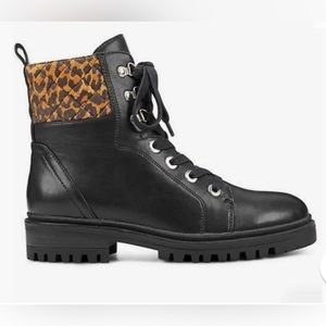 Nine West leopard accent combat boots